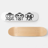 3 kluge Affen Emoji Skateboard (Horizontal)