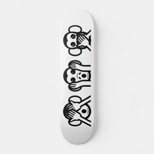 3 kluge Affen Emoji Skateboard (Vorderseite)