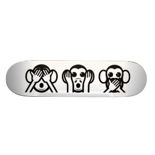 3 kluge Affen Emoji Skateboard