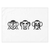 3 kluge Affen Emoji Tischdecke (Vorderseite (Horizontal))