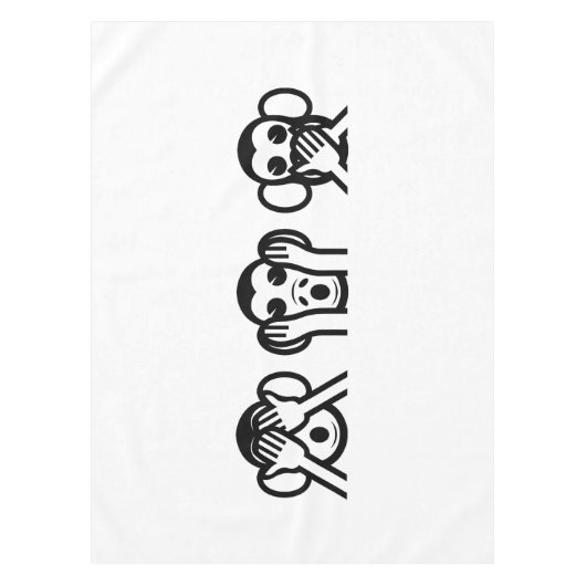 3 kluge Affen Emoji Tischdecke (Vorderseite)