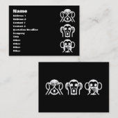 3 kluge Affen Emoji Visitenkarte (Vorne/Hinten)