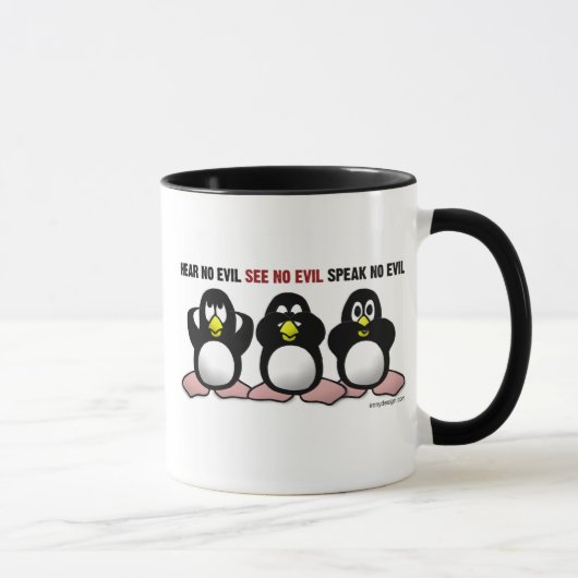 3 kluge Pinguine (beide Seiten) Tasse (Rechts)