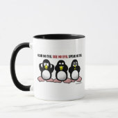 3 kluge Pinguine (beide Seiten) Tasse (Links)