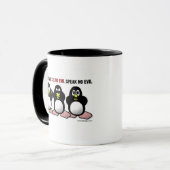 3 kluge Pinguine (beide Seiten) Tasse (Vorderseite Links)