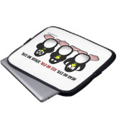 3 kluge Pinguine Laptopschutzhülle (Vorne Knopf)