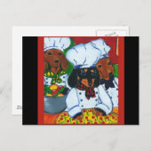 3 KOCH DACKELN POSTKARTE (Vorne/Hinten)