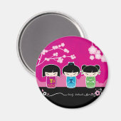 3 Kokeshi-Magnet Magnet (Vorderseite/Rückseite)