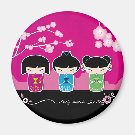 3 Kokeshi-Magnet Magnet (Vorne)