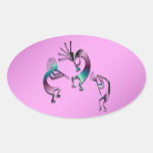 3 Kokopelli 107 Ovaler Aufkleber (Vorderseite)