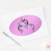3 Kokopelli 107 Ovaler Aufkleber (Umschlag)