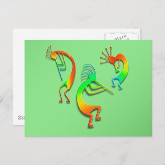 3 Kokopelli #110 Postkarte (Vorne/Hinten)