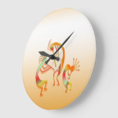 3 Kokopelli #51a Große Wanduhr (Winkel)