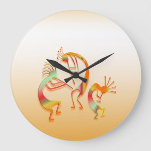 3 Kokopelli #51a Große Wanduhr