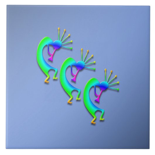 3 Kokopelli #86 Fliese (Vorderseite)
