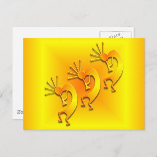 3 Kokopelli #89 Postkarte (Vorne/Hinten)