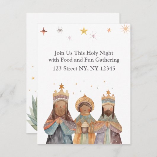 3 Könige Weihnachtskarte oder Einladung (Vorne/Hinten)
