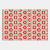 3 Koordination der Red Tan Weihnachtsbaum-Rentiere Geschenkpapier Set (Vorderseite 2)