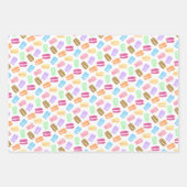 3 Koordinationsmuster farbige Makaronen Geschenkpapier Set (Vorderseite 2)