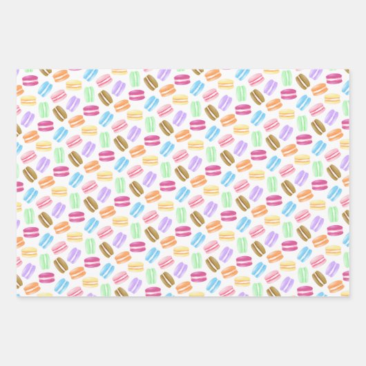 3 Koordinationsmuster farbige Makaronen Geschenkpapier Set (Vorderseite 2)