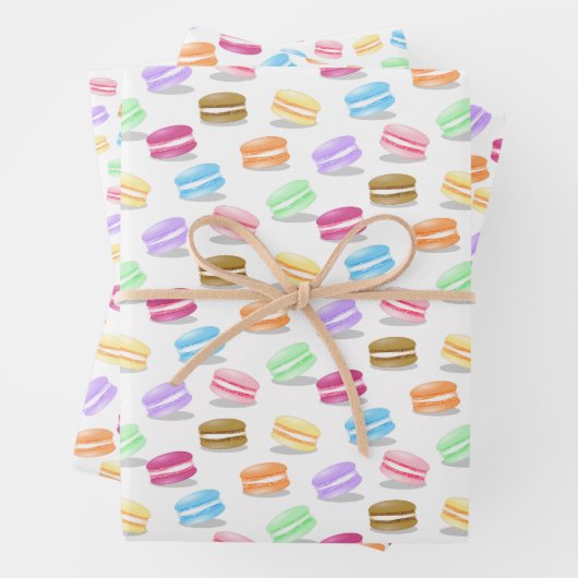 3 Koordinationsmuster farbige Makaronen Geschenkpapier Set (Beispiel)