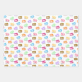 3 Koordinationsmuster farbige Makaronen Geschenkpapier Set (Vorderseite)