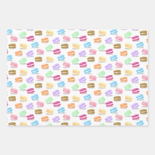 3 Koordinationsmuster farbige Makaronen Geschenkpapier Set (Vorderseite)