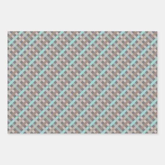 3 Koordinierung der Weihnachtstaupe Grau Türkis Geschenkpapier Set (Vorderseite)