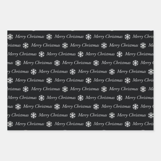 3 Koordinierung Schwarz-weißer Weihnachtsbaumstrei Geschenkpapier Set (Vorderseite 3)