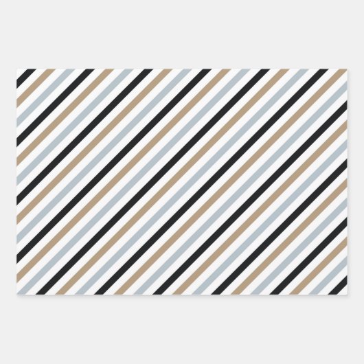 3 Koordinierung Schwarz-weißer Weihnachtsbaumstrei Geschenkpapier Set (Vorderseite 2)