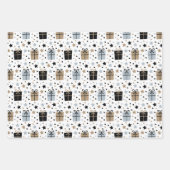 3 Koordinierung Schwarz-weißer Weihnachtsgeschenke Geschenkpapier Set (Vorderseite 3)