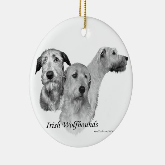 3 Köpfe des irischen Wolfhound Keramikornament (Rechts)