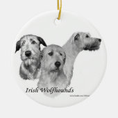 3 Köpfe des irischen Wolfhound Keramikornament (Vorne)