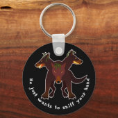 3-köpfiger Cerberus Will er einfach, sich die Hand Schlüsselanhänger (Vorderseite)