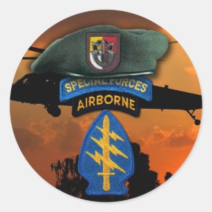 3. Kraft-grüne Barette SF SFG SOF-Veteran Runder Aufkleber