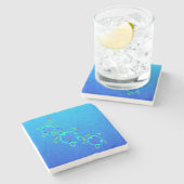 3 Krawatte gefärbte Honu Schildkröten Steinuntersetzer (Seitenansicht)