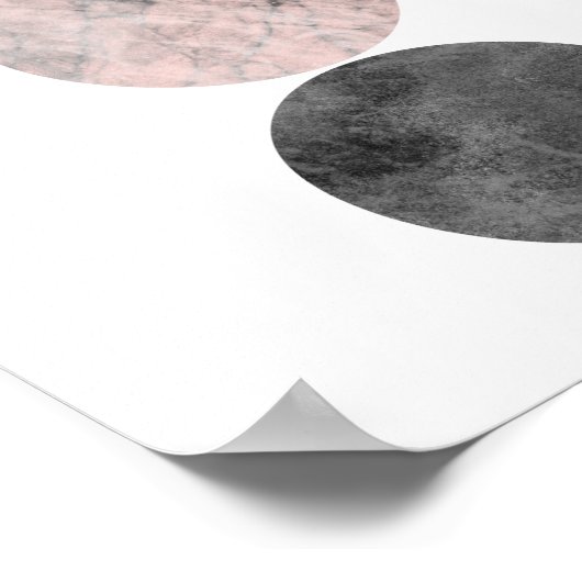 3 Kreise rosa Poster (Ecke)