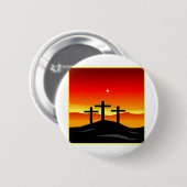 3 Kreuz-Sonnenuntergang Button (Vorne & Hinten)