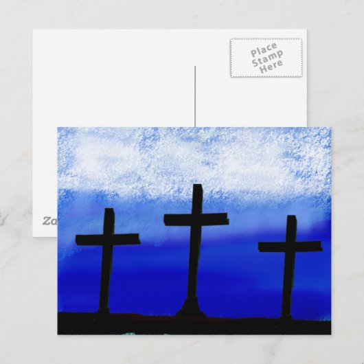3 Kreuze Postkarte (Vorne/Hinten)