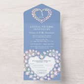 3. Kristall Hochzeitstag hellblau All In One Einladung (Innen Boden)