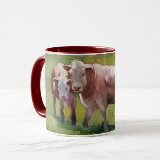 3 Kühe in einer Landschaft Tasse (Vorderseite Links)