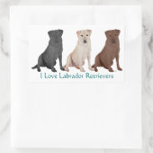 3 LABRADOR RECHTECKIGER AUFKLEBER (Tasche)