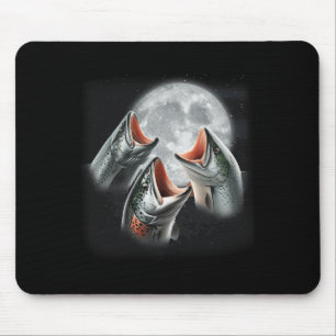 3 Lachsfisch am Mond Fisch Fisch aus der Sonne Mousepad