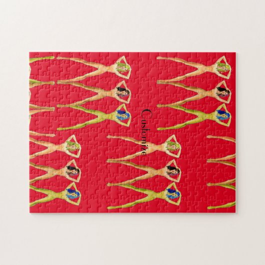 3 langbeinige Ladys Stehend Thunder_Cove Puzzle (Horizontal)