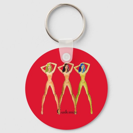 3 langbeinige Ladys Stehend Thunder_Cove Square Schlüsselanhänger (Vorderseite)