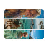 3 lange vertikale Streifen Boho-Foto Magnet (Horizontal)
