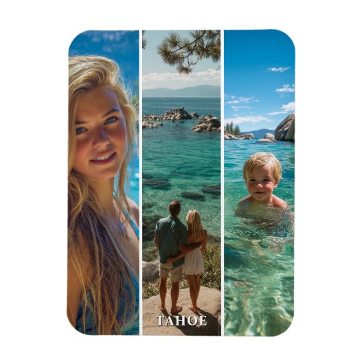 3 lange vertikale Streifen Boho-Foto Magnet (Vertikal)