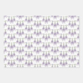 3 Lavendel Herb Blume Bündel auf einem Seilmuster Geschenkpapier Set (Vorderseite)