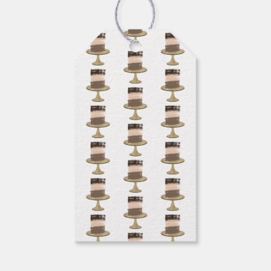 3 Layer Cake Modernes Elegantes Rustikales Brautpa Geschenkanhänger (Rückseite)