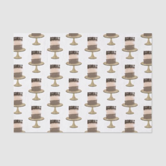 3 Layer Cake Modernes Elegantes Rustikales Brautpa Seidenpapier (Vorderseite)